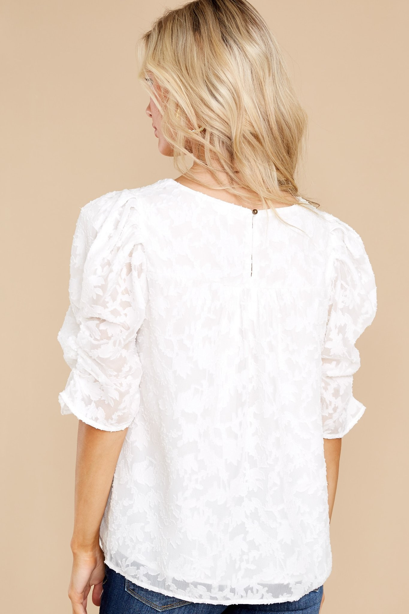 Uptown Girl White Lace Top | Red Dress 