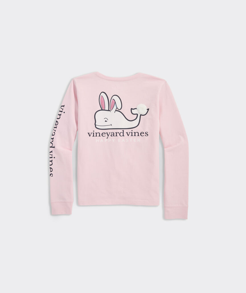 Girls' Fuzzy Easter Bunny Whale Long-Sleeve Pocket Tee | vineyard vines