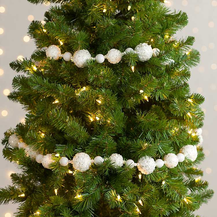 Iced White Orb Beaded Garland | Kirklands