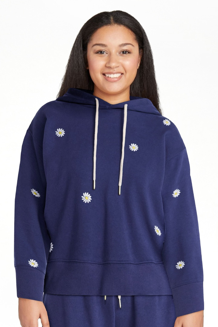 Free Assembly Women’s and Women’s Plus Cropped Embroidered Pullover Hoodie Sweatshirt, Sizes ... | Walmart (US)