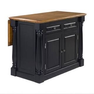 HOMESTYLES Monarch Black and Oak Kitchen Island-5008-94 - The Home Depot | The Home Depot