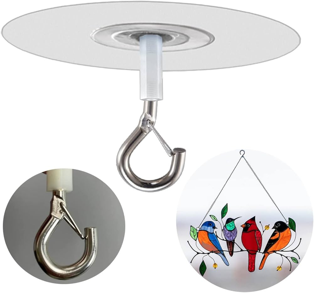 No Hole Adhesive Ceiling Hooks for Hanging Light Plants,Sticky Eye Hooks for Hanging Boby Mobile ... | Amazon (US)