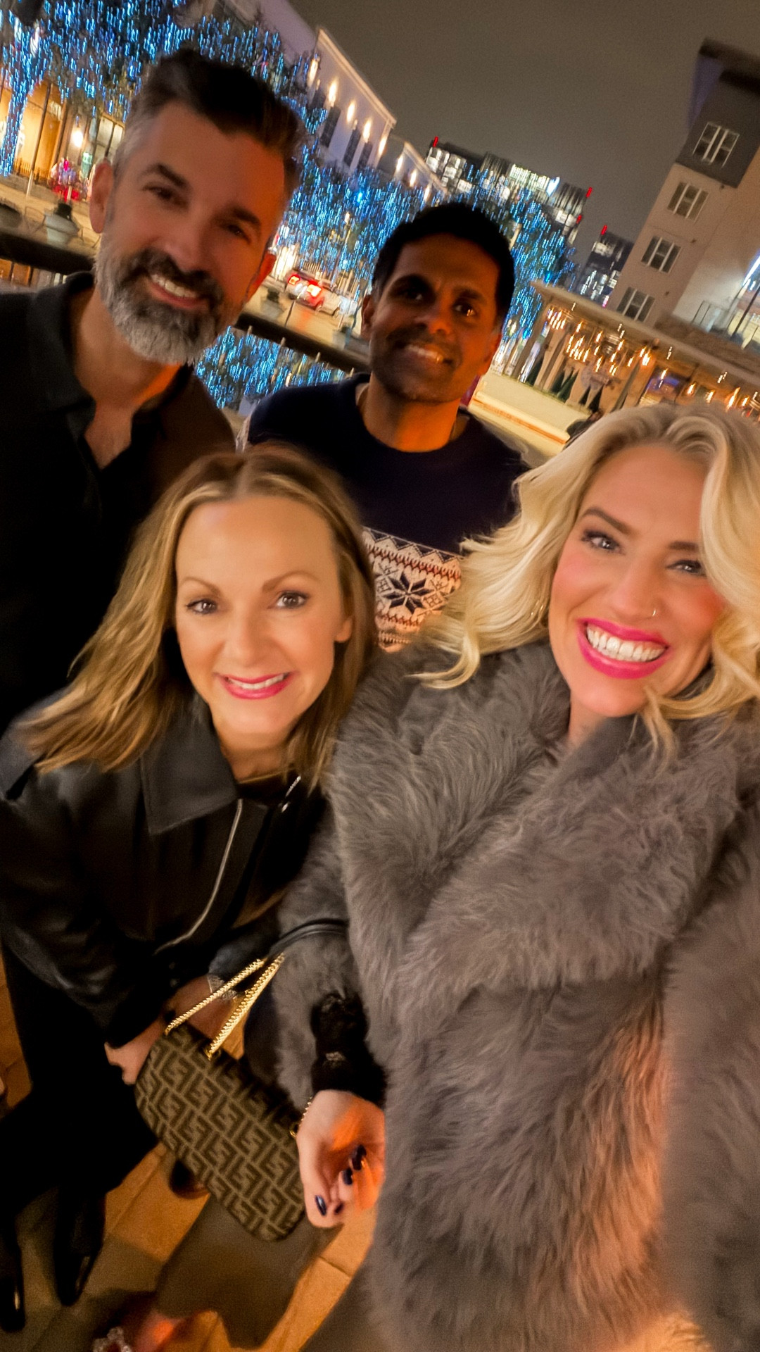 Holiday OOTN✨ dinner date with friends and this was the look
Fur jacket 🦁
Metallic pants ✨ 
Lace top 🖤
Red kitten heels 👠 

#LTKgrwm #LTKHoliday #LTKOver40