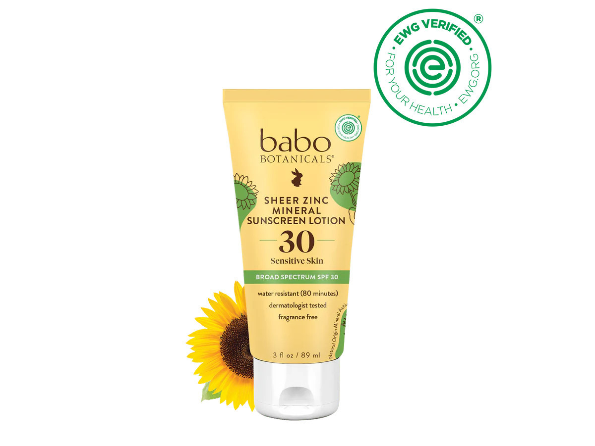 Sheer Zinc Mineral Sunscreen Lotion SPF30 | Babo Botanicals