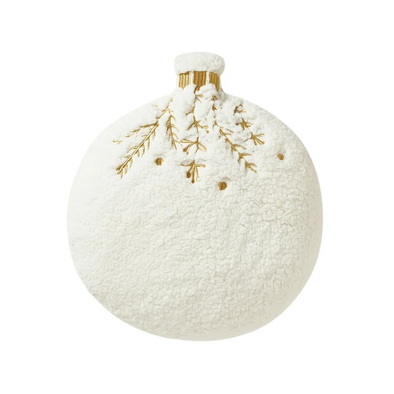 My Texas House Emilia 13" Diameter Round Coconut Milk Holiday Decorative Pillow | Walmart (US)