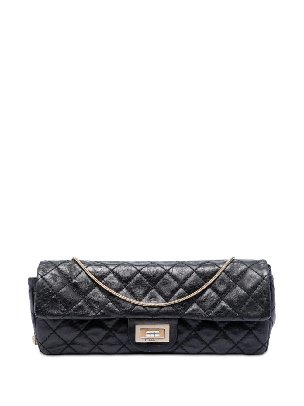 CHANEL Pre-Owned 2008-2009 Quilted Glazed Calfskin Reissue 2.55 East West Flap shoulder bag - Black | Farfetch Global
