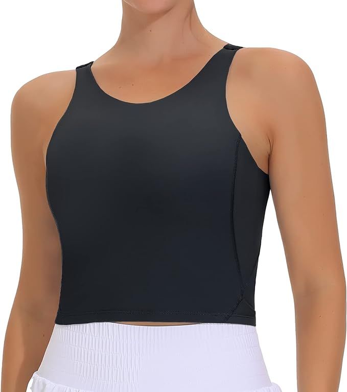 THE GYM PEOPLE Women's Sports Bra Sleeveless Workout Tank Tops Running Yoga Cropped Tops with Rem... | Amazon (US)