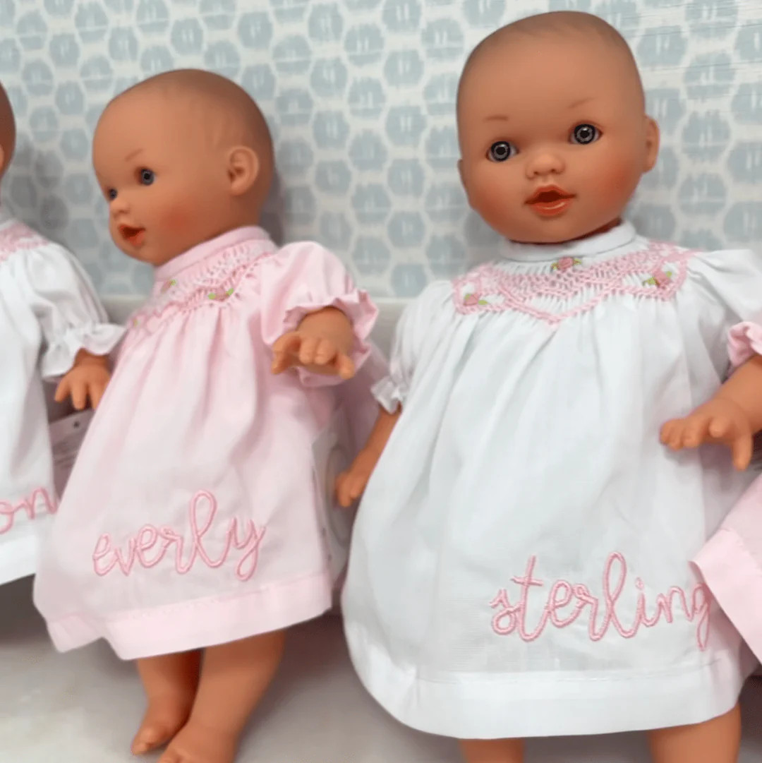 Rosalina White Dress 10" Abbey Doll (Doll, Dress, and Embroidery) | Hampton James Clothing