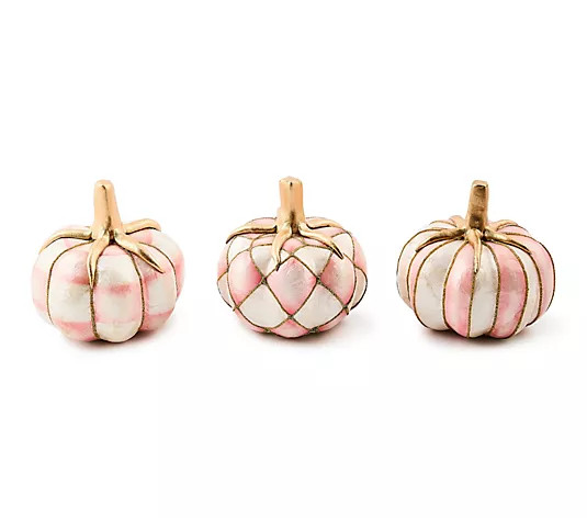 MacKenzie-Childs Rosy Capiz Pumpkins, Set of 3 | QVC