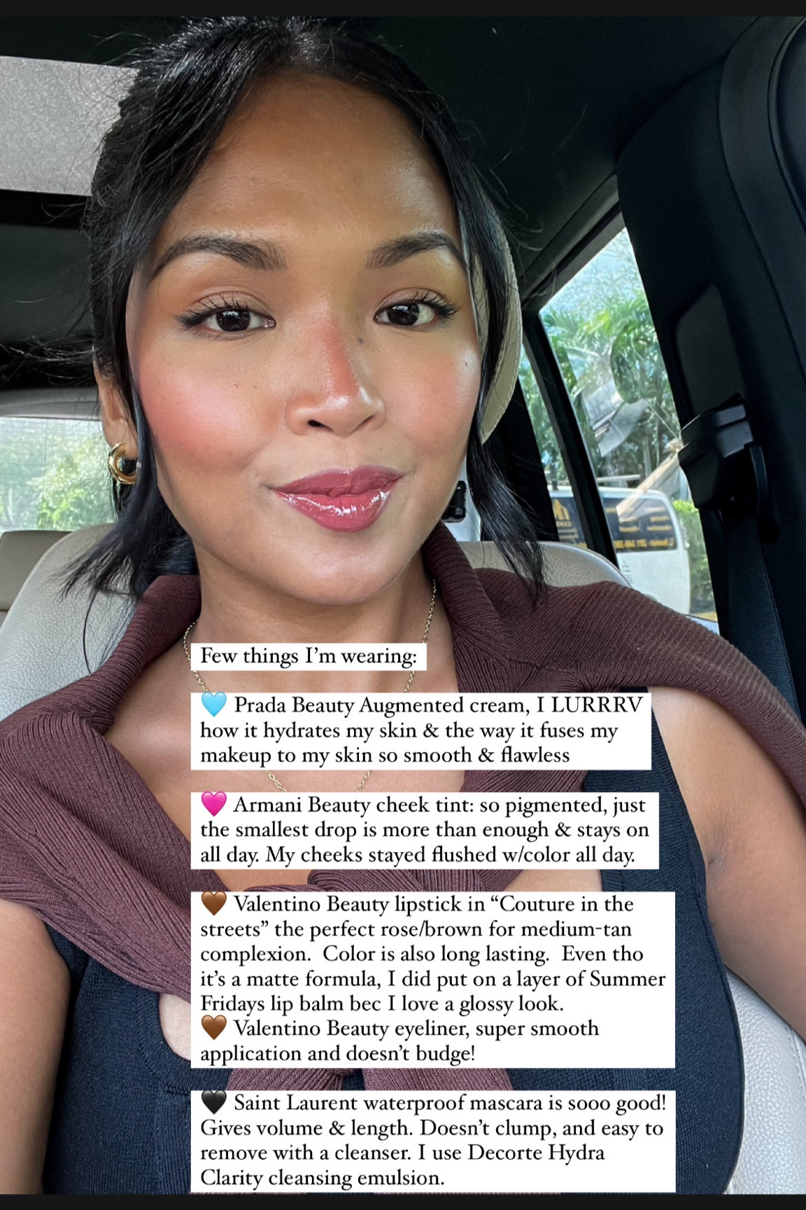 Makeup faves #pradabeauty #valentinobeauty #yslbeauty #hourglass #everydaymakeuplook #armanibeauty #naturalglam 