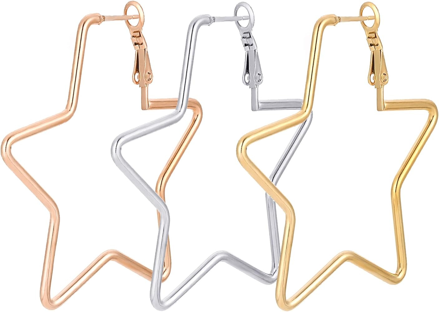 Hoop Earrings for Women Girls, Stainless Steel Hypoallergenic Geometric Hoops Women's Earrings Lo... | Amazon (US)