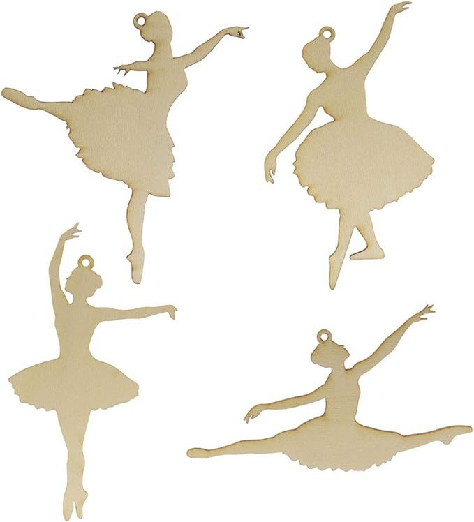 Summer-Ray 20pcs Wooden Silhouette Ballerina in 4 Poses Wooden Craft Piece 4" | Amazon (US)