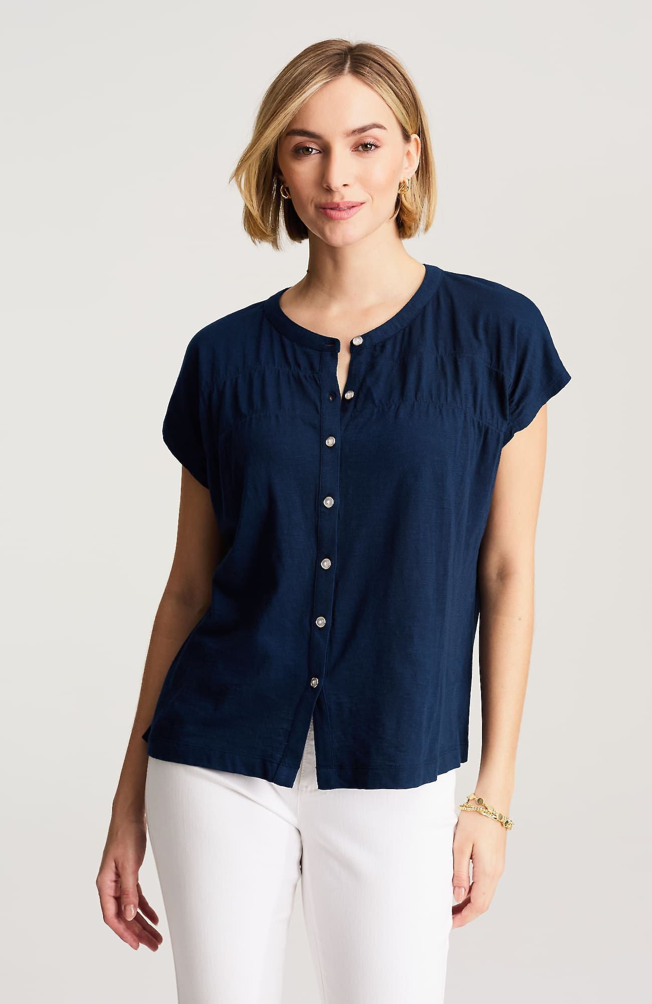 Women's Shirred Dolman-Sleeve Top (Blue) (Size: S) J. Jill | J. Jill