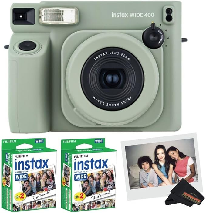 Fujifilm INSTAX Wide 400 Instant Camera - Sage Green (Camera + 2 Wide Twin Packs) | Amazon (US)