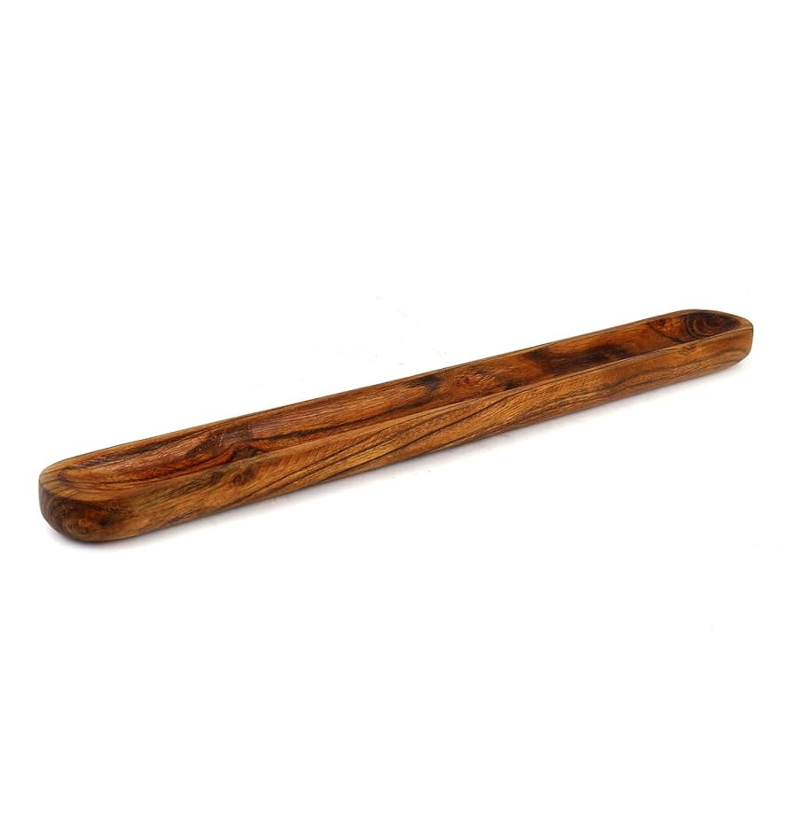 Kaizen Casa Hand-Carved Acacia Wood Long Olive Tray Canoe Style Perfect for Dinner Rolls, or as a... | Amazon (US)