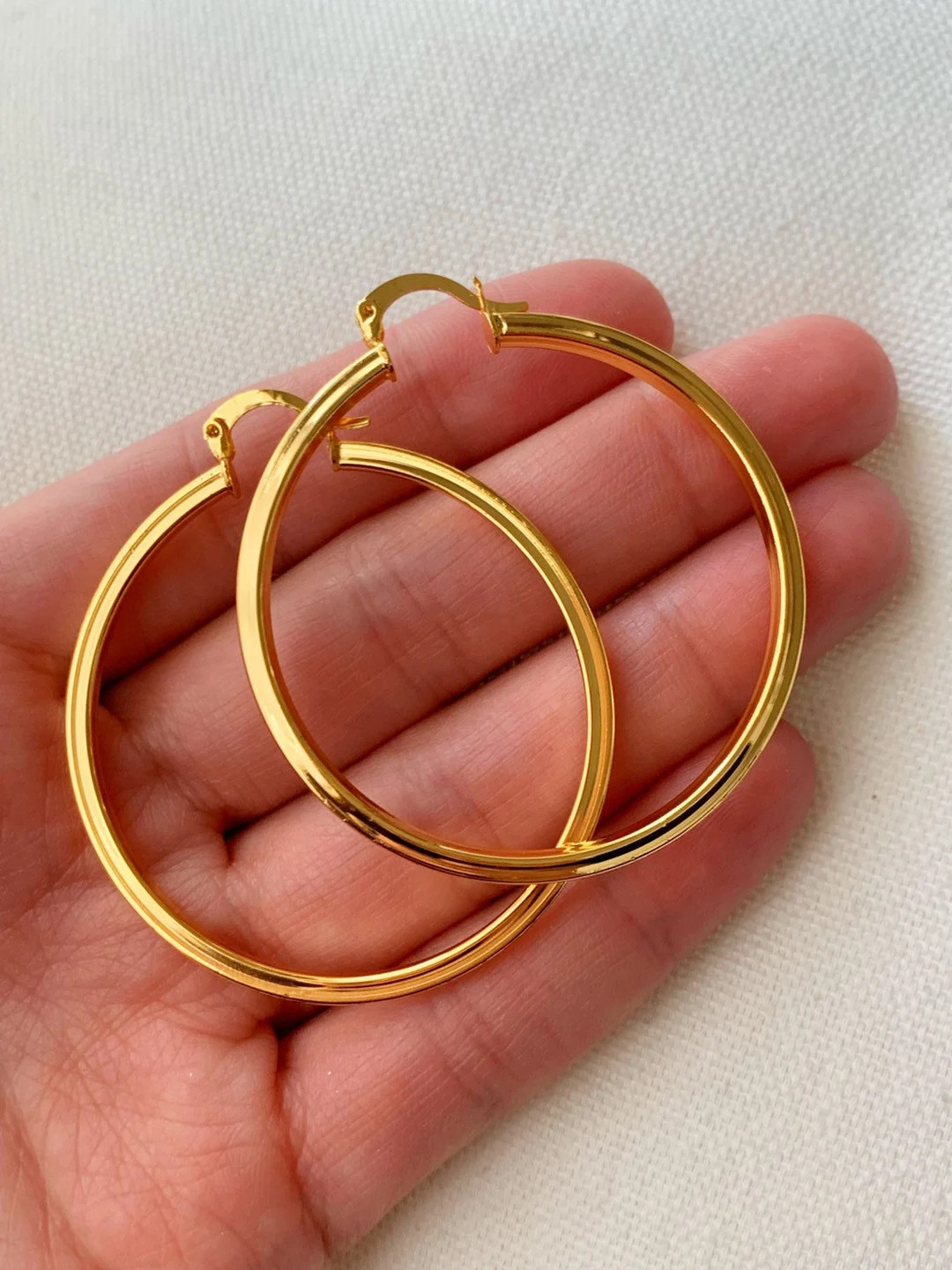 Large Hoops Earrings Gold Hoop Earrings Gold Filled - Etsy | Etsy (US)