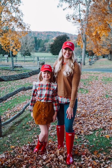 Mommy and me matching outfits, personalized bow baseball hats, hunter boots, family fall photo outfits, holiday outfit 

#LTKSeasonal #LTKHoliday #LTKfamily