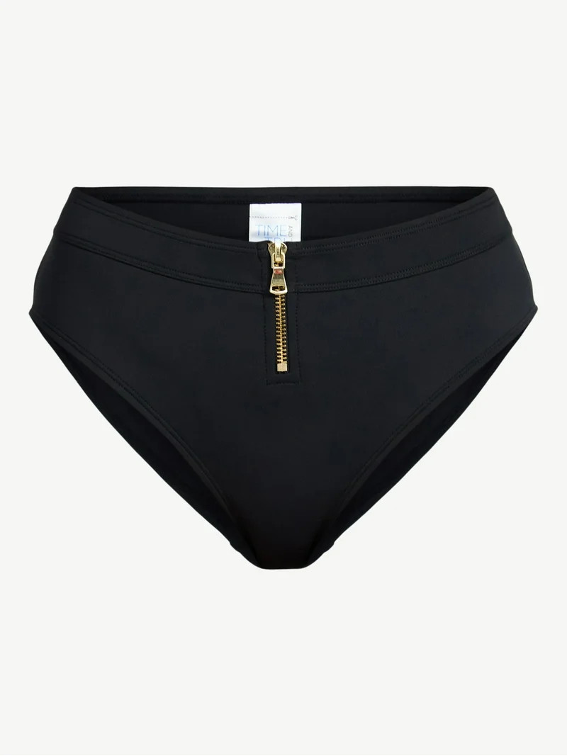 Time and Tru Women's and Women's Plus Size Compression Zipper Bikini Bottoms, Sizes XS-3X | Walmart (US)