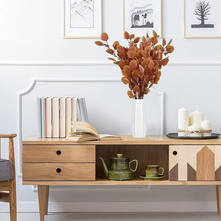 Dolicer 35.4" 6 Pcs Fall Decor Eucalyptus Stems Artificial Flowers Autumn Decor, Fake Fall Flower... | Walmart (US)