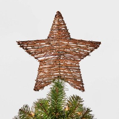 11.5in Unlit Grapevine Wrapped Star Tree Topper Brown - Wondershop™ | Target