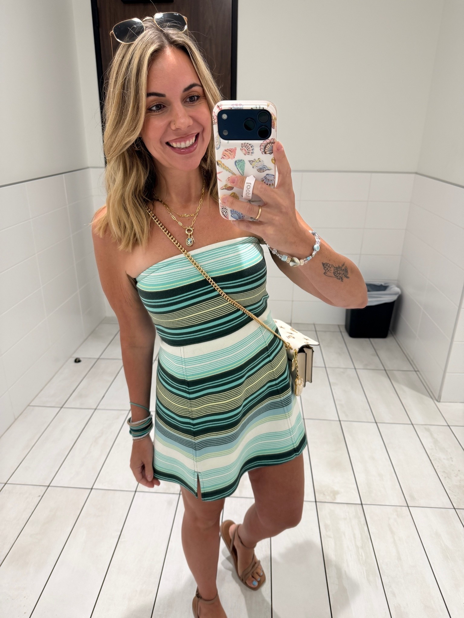LOOPY DISCOUNT: wifeonadime This adorable AE dress has built in shorts! Sized up to a medium for room and length. Wearing my true size 8 in these crocs Miami sandals and they are very roomy. I’m an 8-8.5 and the 7 was too snug to size down. @crocs @Aerie @ae @Loopy Cases

#LTKootd
