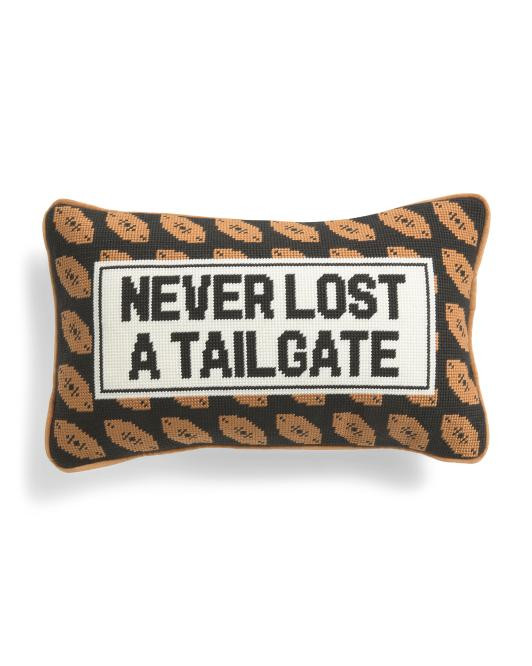 9x15 Never Lost A Tailgate Needlepoint Pillow | TJ Maxx