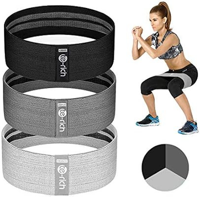 Te-Rich Resistance Bands for Legs and Butt, Fabric Workout Bands, Women/Men Stretch Exercise Loop... | Amazon (US)