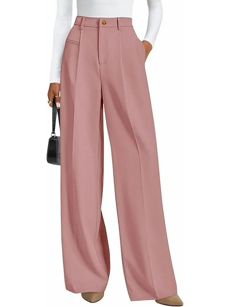 PRETTYGARDEN Womens Wide Leg Dress Pants Business Casual Flowy Work Palazzo Pants High Waisted Sl... | Walmart (US)