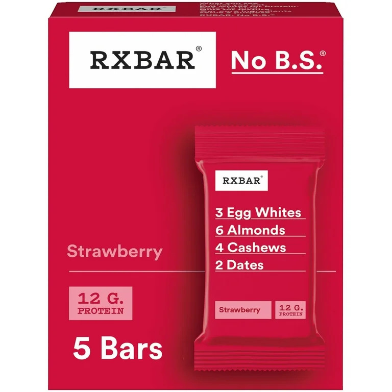 RXBAR Protein Bars Gluten-Free, Strawberry, 5 Count | Walmart (US)