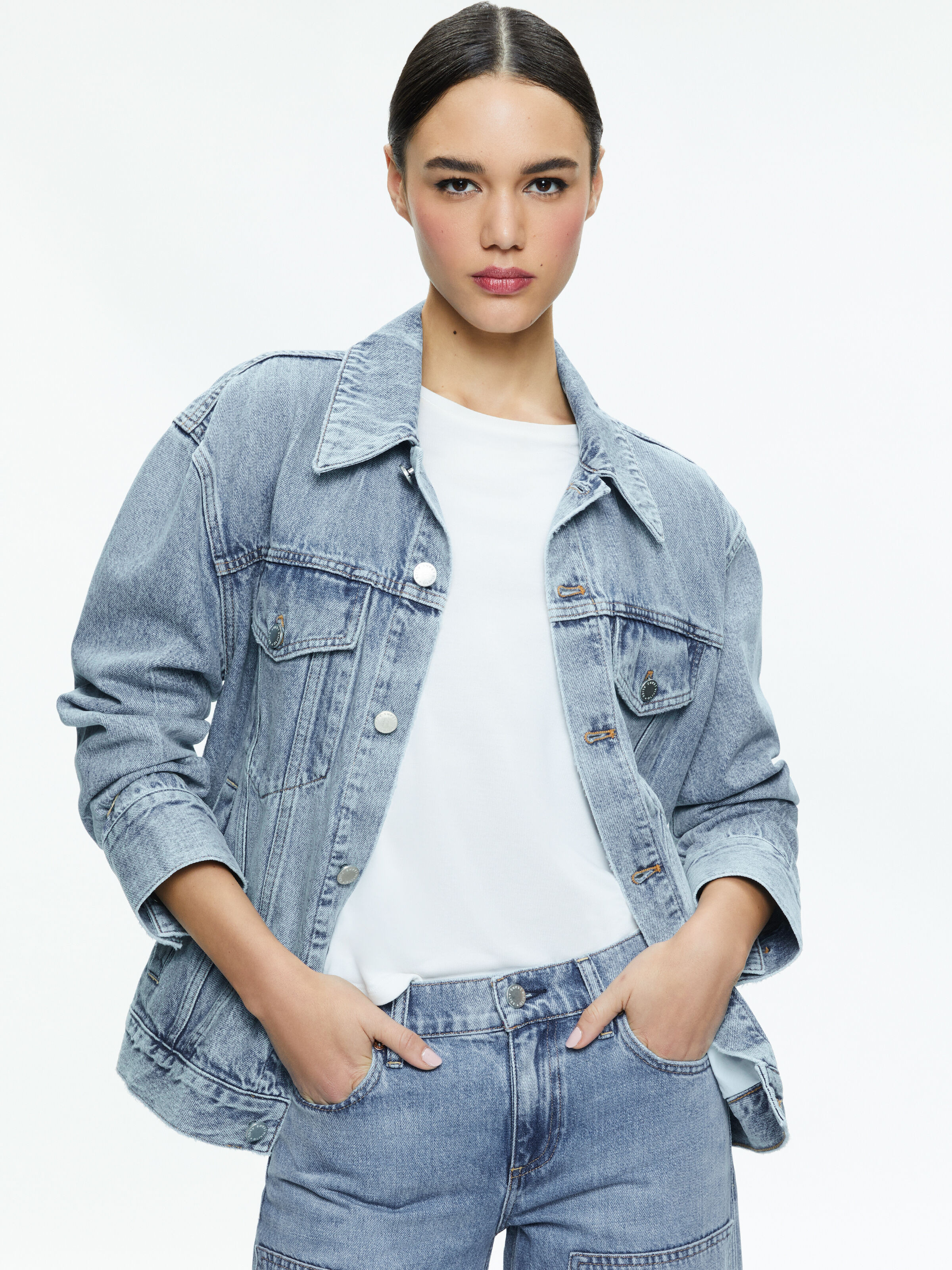 alice + olivia JEFF OVERSIZED DENIM JACKET | Alice + Olivia