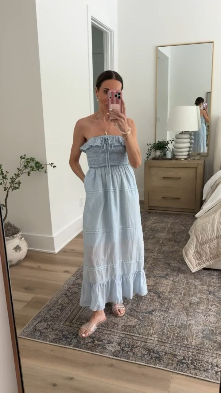 This light blue maxi dress is the definition of easy summer dressing. The smocked bodice, breezy fit, and soft color make it perfect for vacations, brunch, beach days, and everything in between.

Blue maxi dress, Smocked dress, Summer dress, Vacation outfit, Resort wear, Beach vacation style, Coastal fashion, Lightweight dresses, Summer outfit ideas, Casual chic, Travel style, annabrstyle

#LTKTravel #LTKootd #LTKdayinmylife