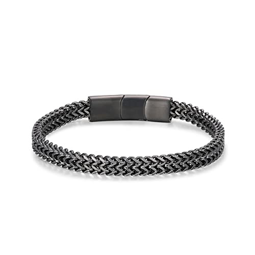 Bracelets for Men-Stainless Steel Magnetic Clasp Franco Chain Mens Bracelet | Amazon (US)