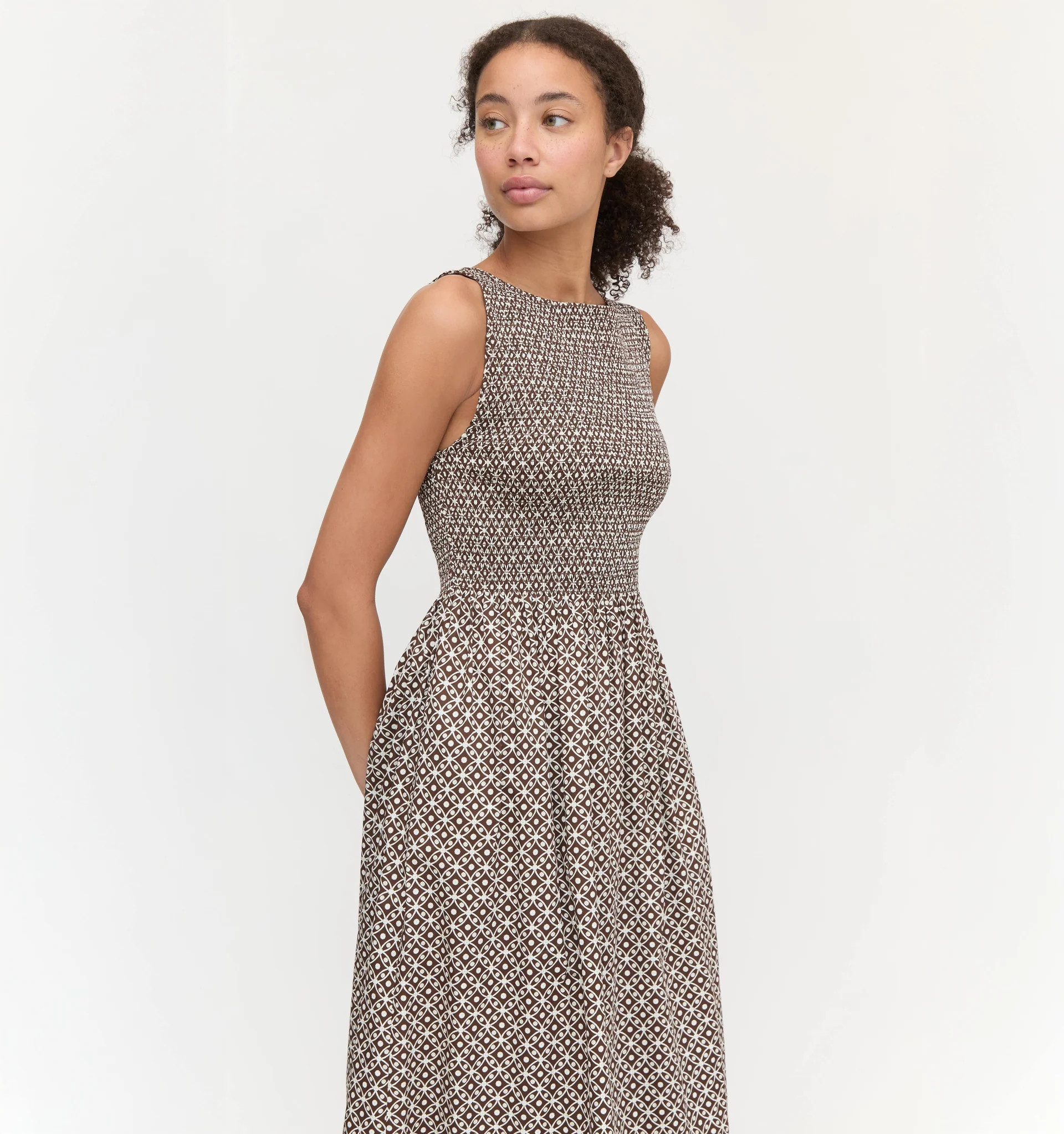 The Cosima Nap Dress - Chocolate Circular Lattice | Hill House Home US