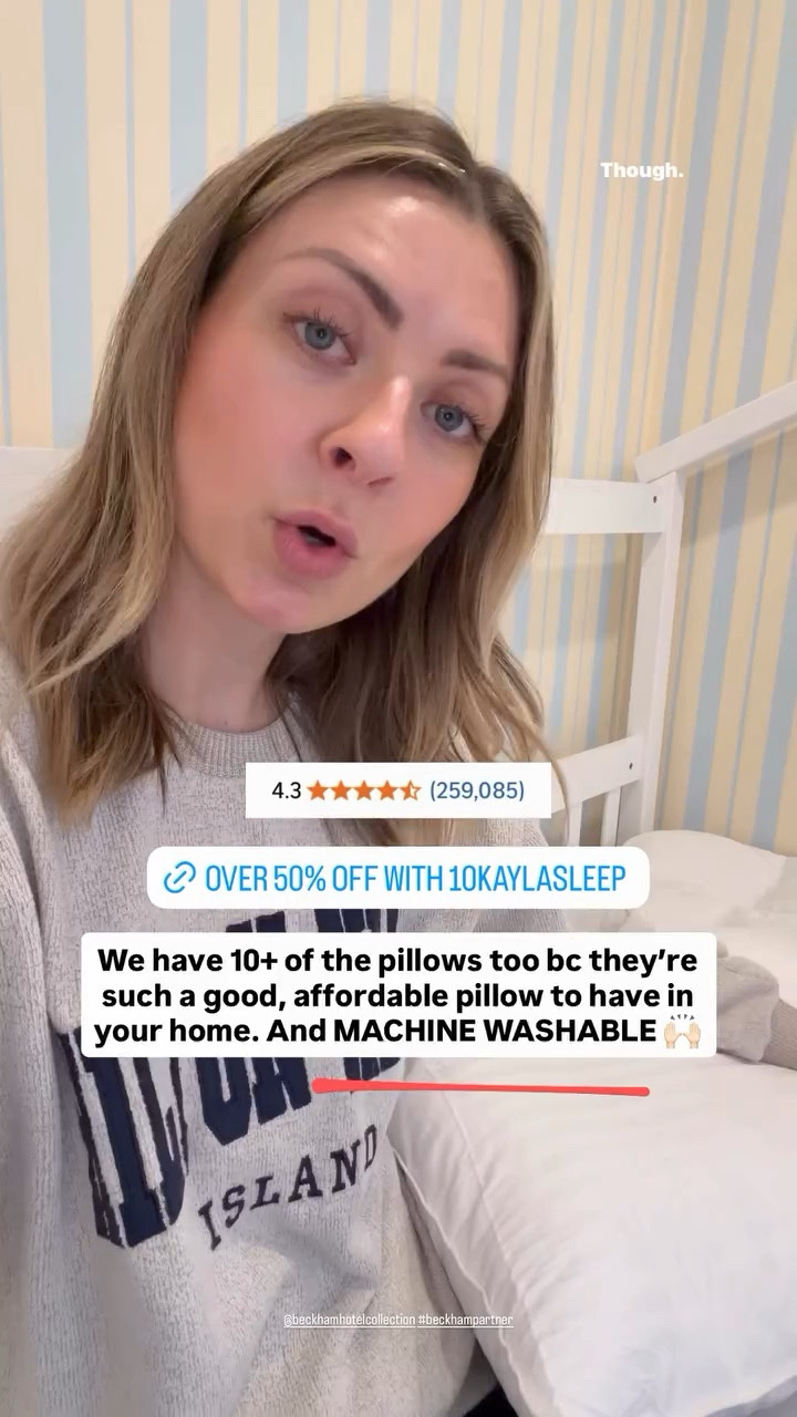 @beckhamhotelcollection #beckhampartner We have 10+ of the pillows too bc they’re such a good, affordable pillow to have in your home. And MACHINE WASHABLE 🙌🏻