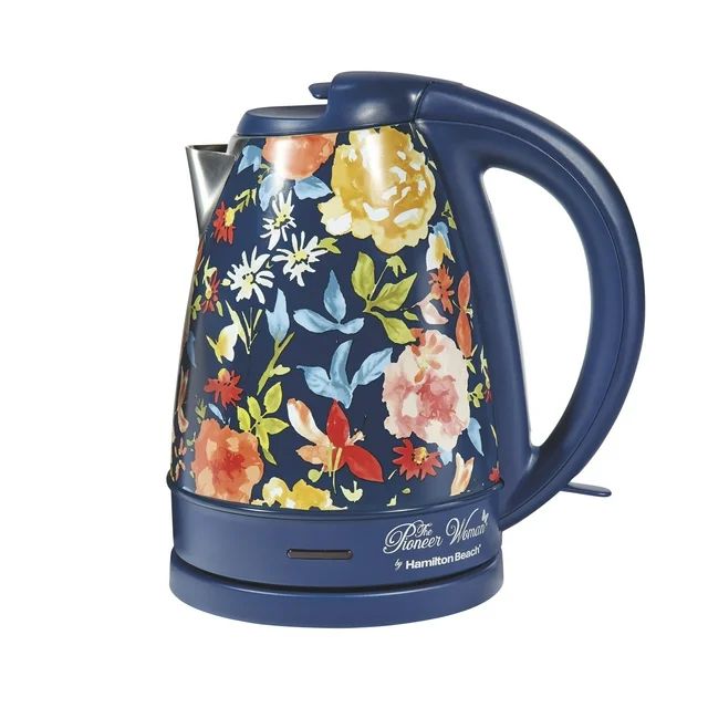 The Pioneer Woman 1.7 Liter Electric Kettle, Fiona Floral Blue, 40971 | Walmart (US)