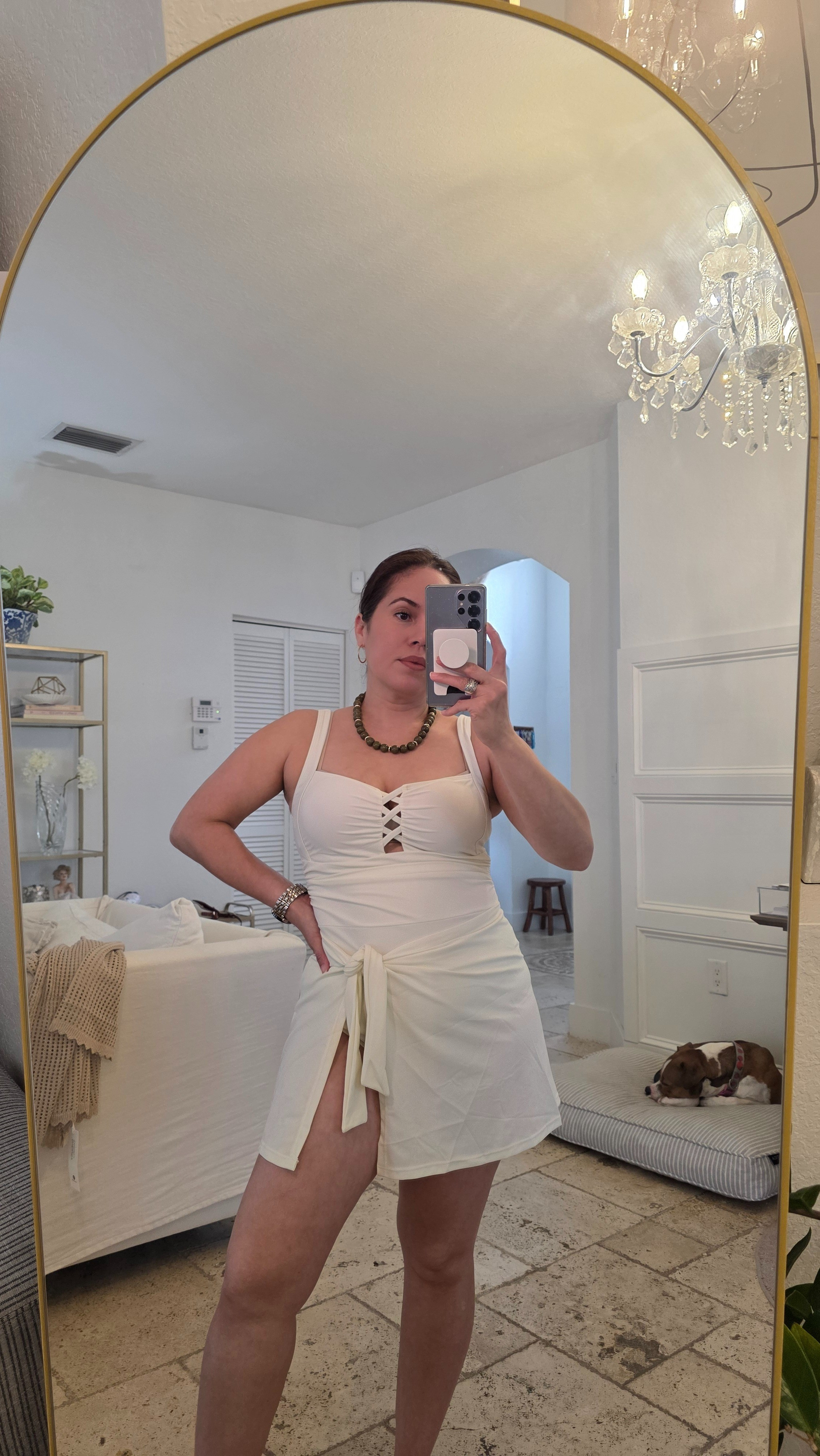 One piece swimsuit with tummy control and attached skirt, in medium 

#LTKSwim #LTKmomlife #LTKTravel
