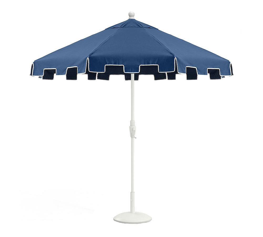 9' Round Outdoor Capri Patio Umbrella – Rustproof Aluminum Tilt Frame, White | Pottery Barn (US)