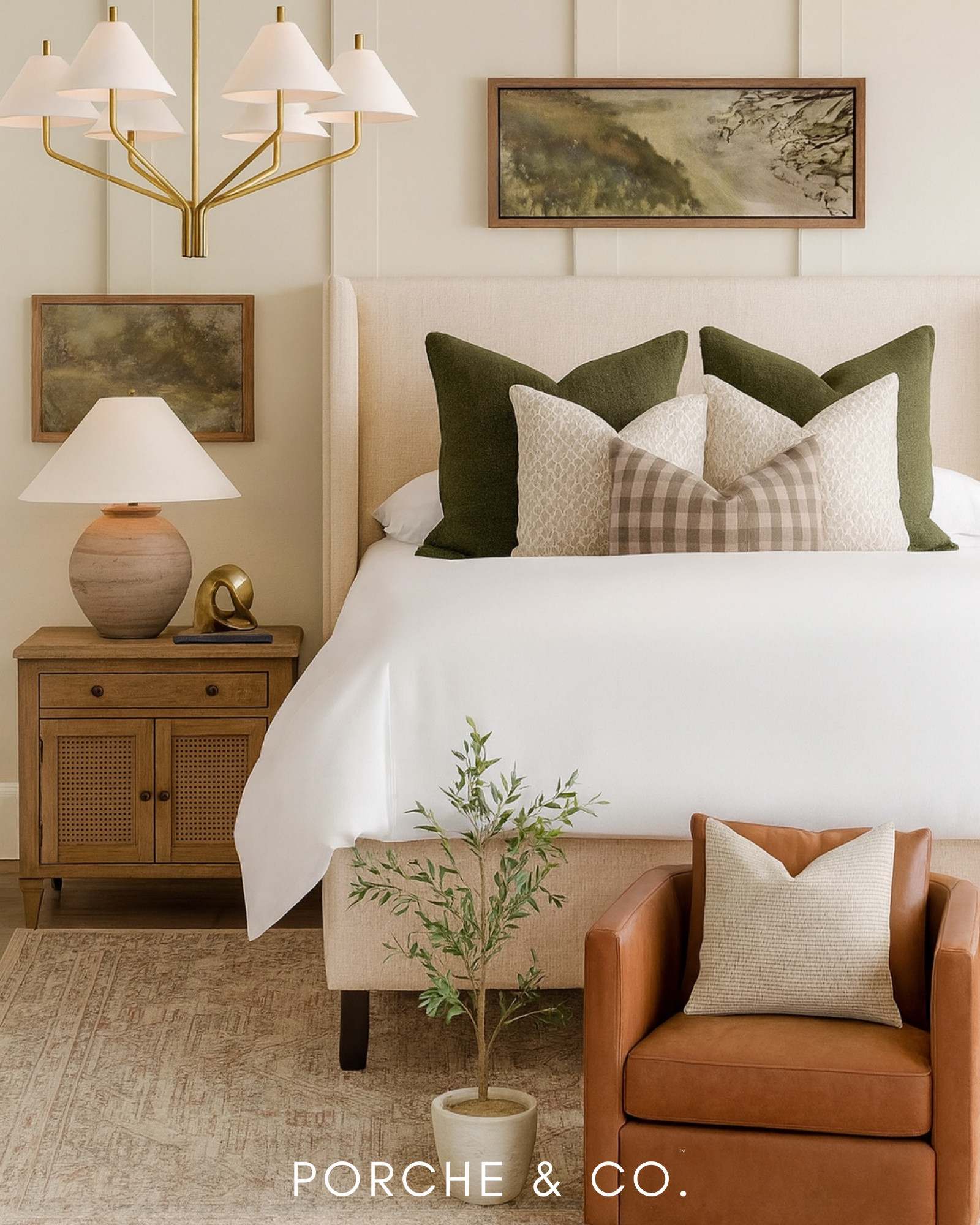 2D vs 3D Bedroom Curated Collection ✨ See the transformation come to life! From a moodboard full of ideas to the finished room styled with neutral bedding, layered throw pillows, a natural wood nightstand, a leather accent chair, and a modern brass chandelier. 🌿

This Curated Collection showcases a timeless design with warm earthy tones, a cozy patterned rug, statement artwork, and organic textures like stone and wood accents. The perfect blend of modern and classic for a serene retreat.

Tap to shop this look and compare the before & after — 2D vision board vs 3D reality. 🛋️💡

Do you want to bring our dreamy Modern Classic style interior design into your own home? 🏡 You’re in luck! Reserve our Online Interior Design packages today -> https://porcheandco.com/edesign ✨ We can’t wait to work with you & design your home with #porcheandco

#porcheandco #visionboard #moodboard #curatedcollection #bedroomdesign #modernclassic #interiordecor #neutralhome #homestyling



#LTKOver40 #LTKHome #LTKStyleTip