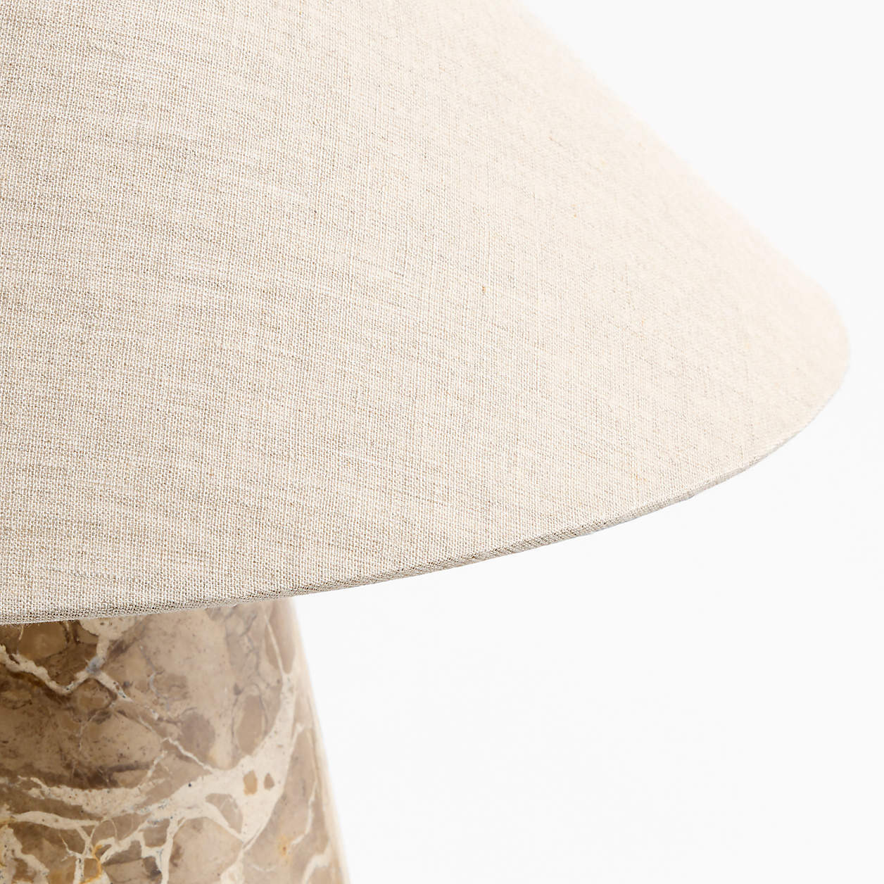Millstone Fossil Beige Marble Table Lamp with Fabric Shade 10.5" | Crate & Barrel | Crate & Barrel