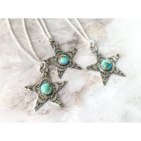 Turquoise Star Necklace, Sterling Birthday Patriotic Star, Celestial Jewelry, Cowgirl Necklace | Etsy (US)
