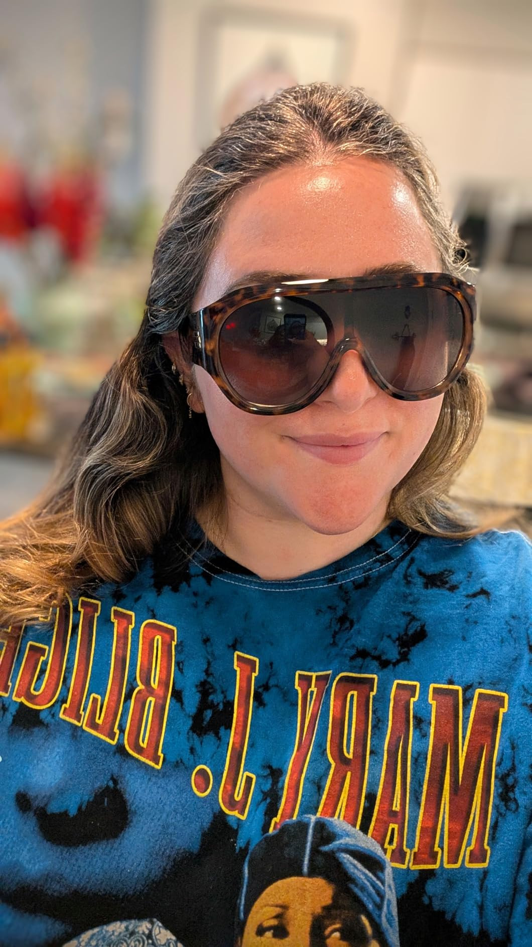 Oversized Aviator Sunglasses for Men Women Trendy Wrap Around Sun Glasses AR82273 | Amazon (US)