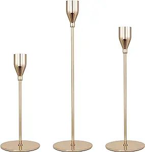 Lebenze French Gold Candlestick Holders, Set of 3 Modern Candle Holder for Taper Candles ,Candela... | Amazon (US)