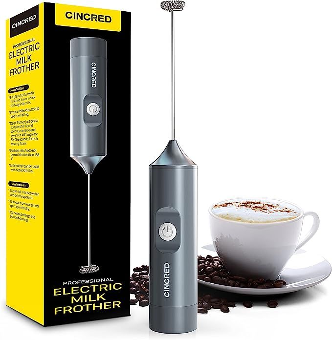 Updated Milk Frother - Battery Operated Hand Frother for Coffee, Electric Frother Whisk, Foam Mak... | Amazon (US)