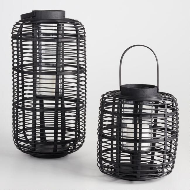 White Rattan Lantern | World Market