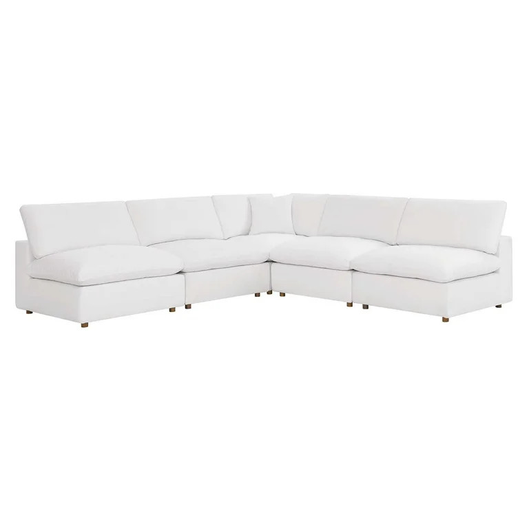 Modway Commix Down Filled Overstuffed 5-Piece Armless Sectional Sofa, Multiple Colors | Walmart (US)