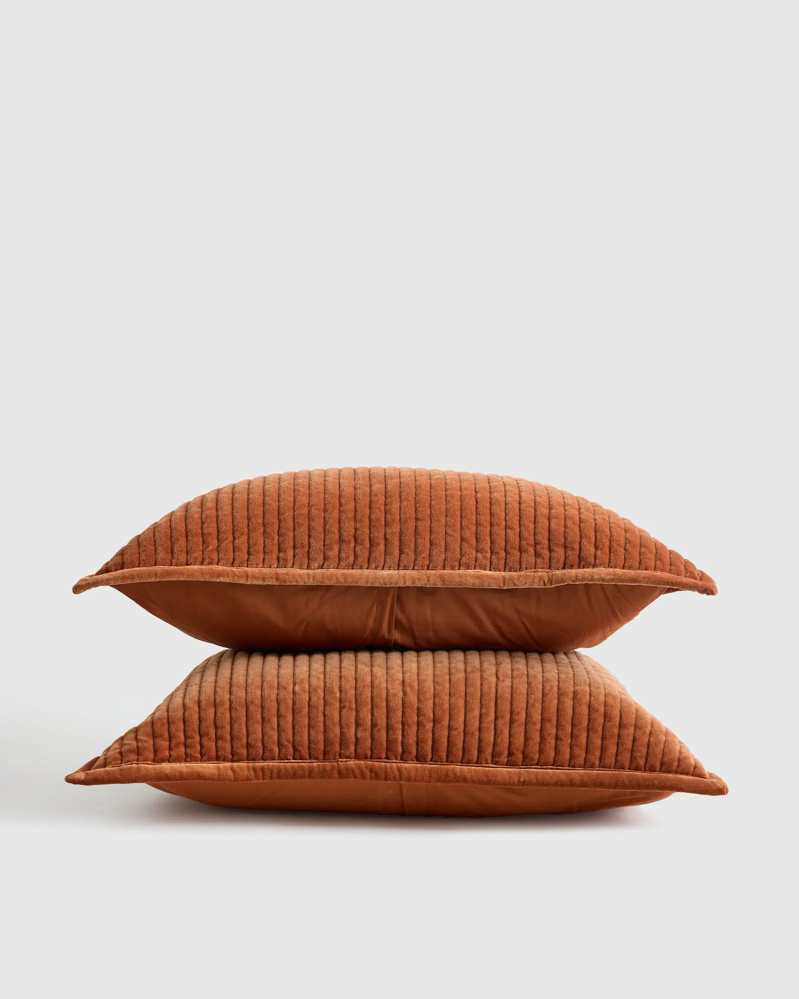 Cotton Velvet Channel Quilted Sham Set | Quince
