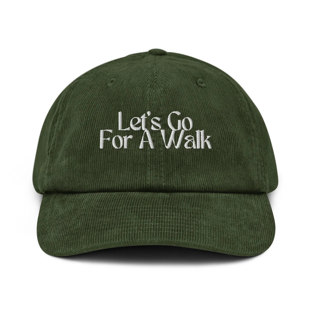 Let's Go For A Walk Corduroy Baseball Hat | Etsy (US)