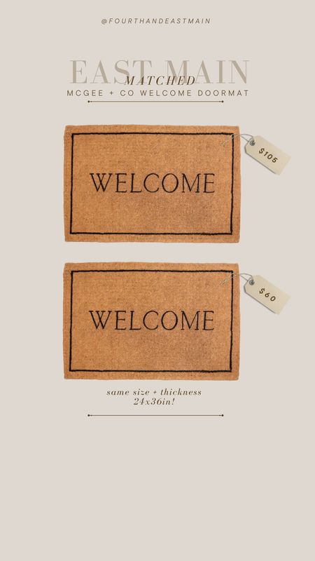 MATCHED // MCGEE + CO WELCOME DOOR MAT — SAME EXACT PRODUCT ABOUT 40$ less


mcgee and co
mcgee dupe 

#LTKhome