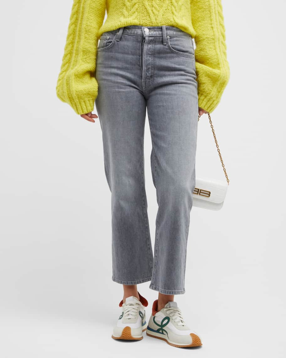 MOTHER The Rambler Ankle High-Rise Wide Straight Jeans | Neiman Marcus