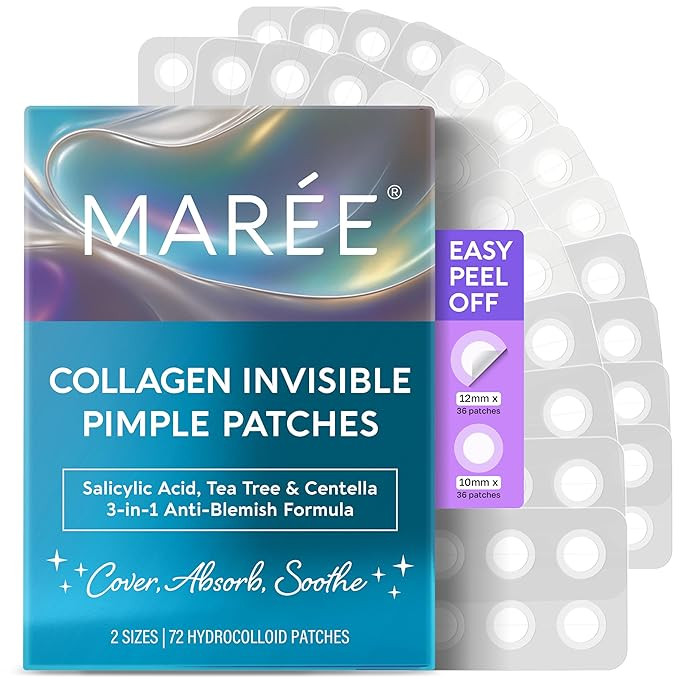 MAREE Pimple Patches for Face - Clear Acne Patches for Face - Invisible Hydrocolloid Patch Parche... | Amazon (US)